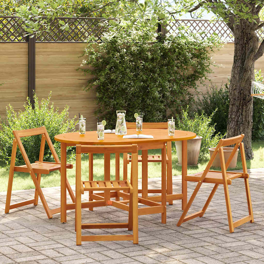 Gartentisch 5 pcs Braun Massivholz Akazie