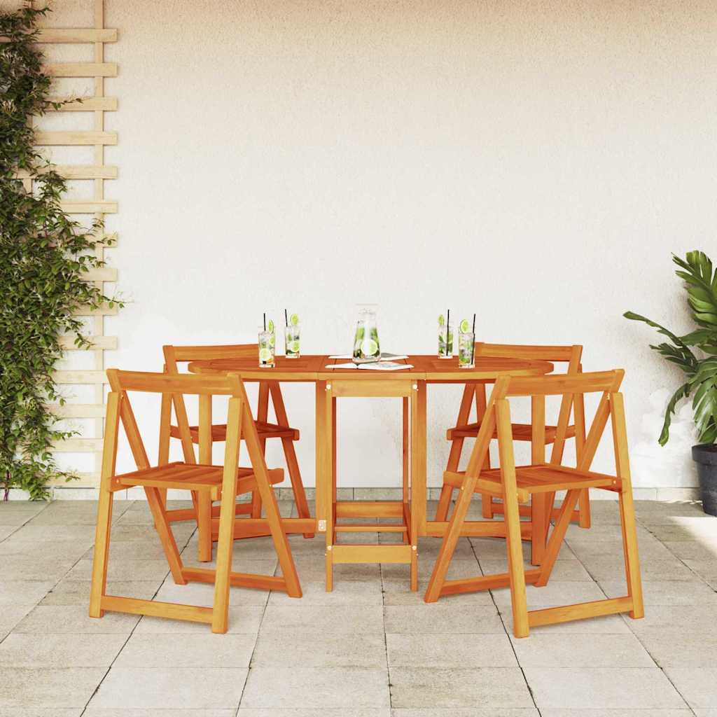 Gartentisch 5 pcs Braun Massivholz Akazie