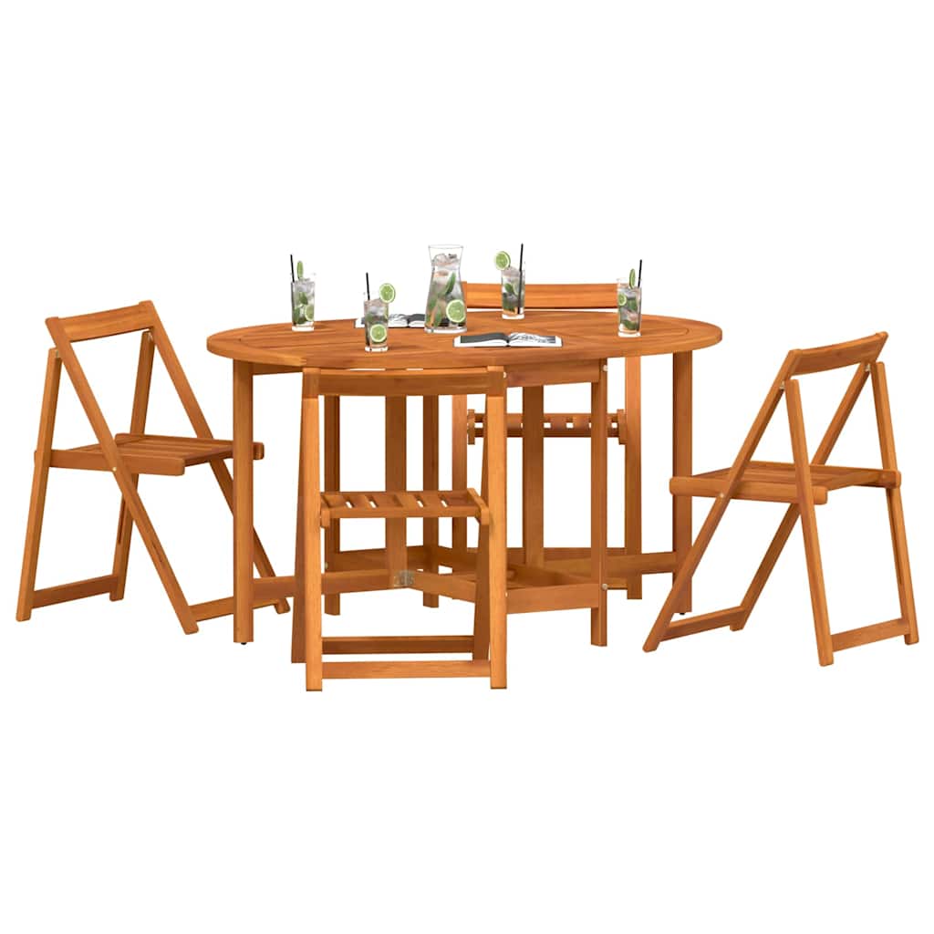 Gartentisch 5 pcs Braun Massivholz Akazie