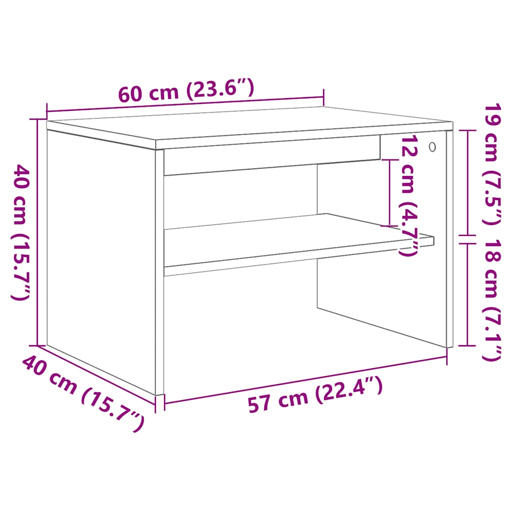 TV-Schrank Grau Sonoma 60x40x40 cm Holzwerkstoff