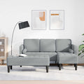 Sofa Set mit Kissen 2 pcs Hellgrau Polyester