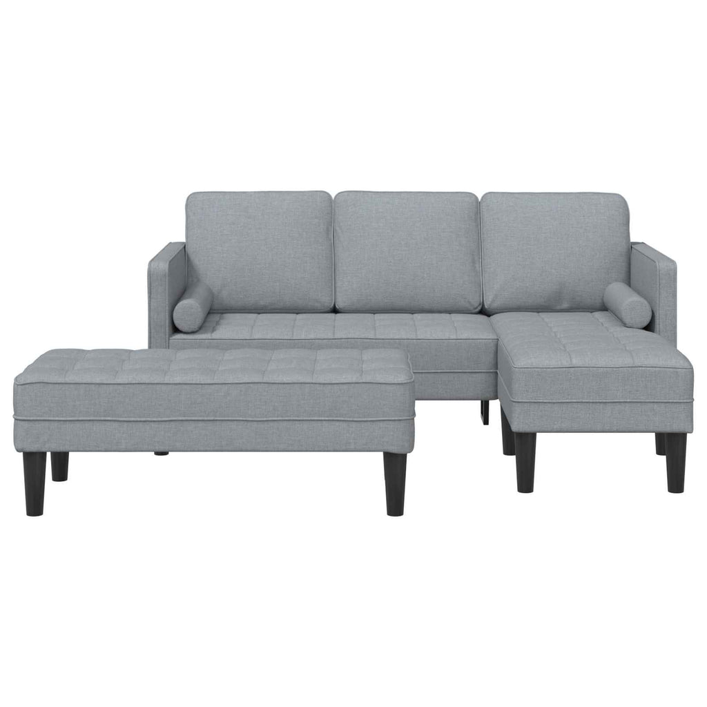 Sofa Set mit Kissen 2 pcs Hellgrau Polyester