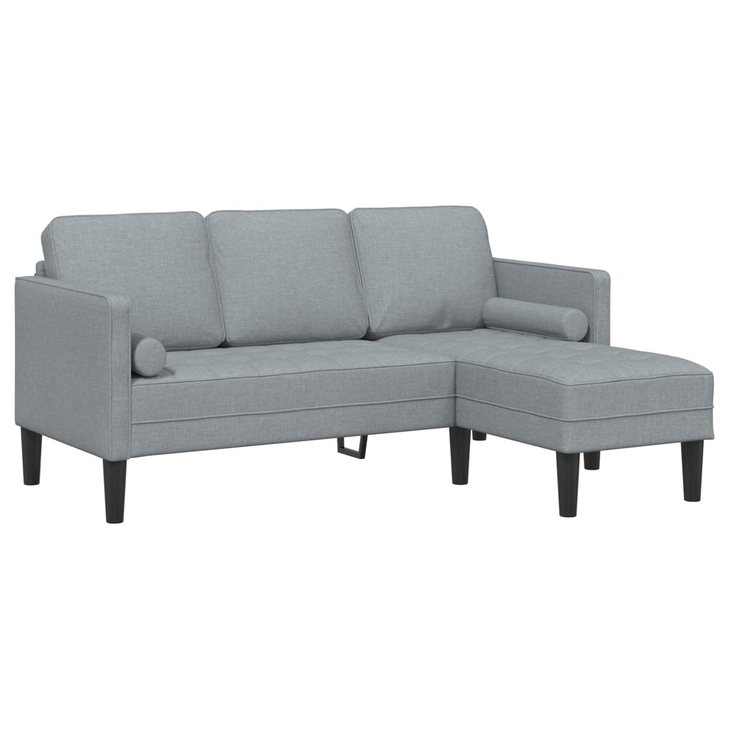 Sofa Set mit Kissen 2 pcs Hellgrau Polyester