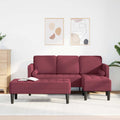 Sofa Set mit Kissen 2 pcs Weinrot Polyester