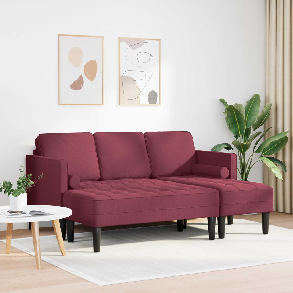 Sofa Set mit Kissen 2 pcs Weinrot Polyester