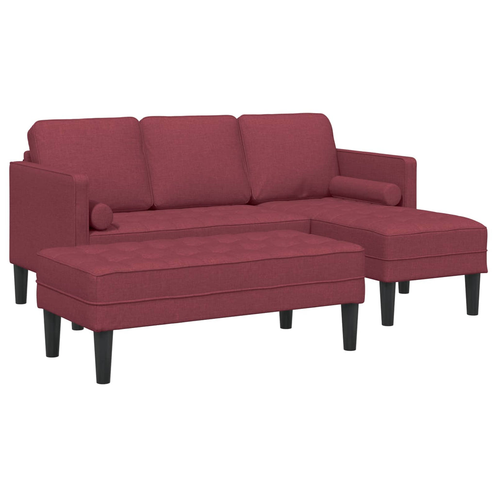 Sofa Set mit Kissen 2 pcs Weinrot Polyester