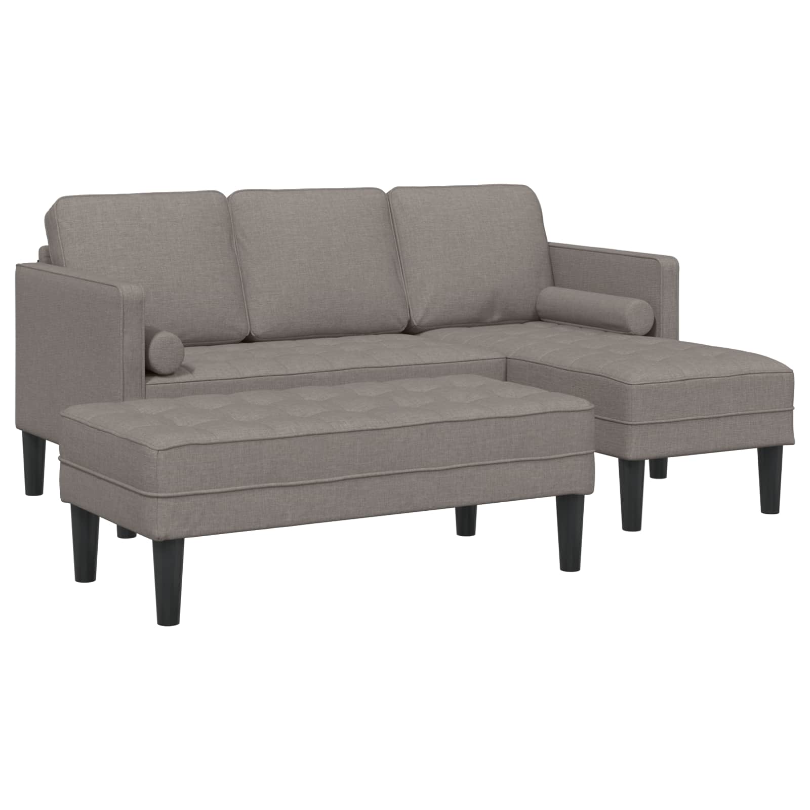 Sofa Set mit Kissen 2 pcs Taupe Polyester