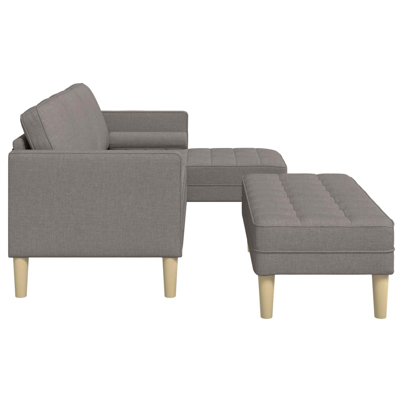 Sofa Set mit Kissen 2 pcs Taupe Polyester