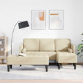 Sofa Set mit Kissen 2 pcs Creme Polyester