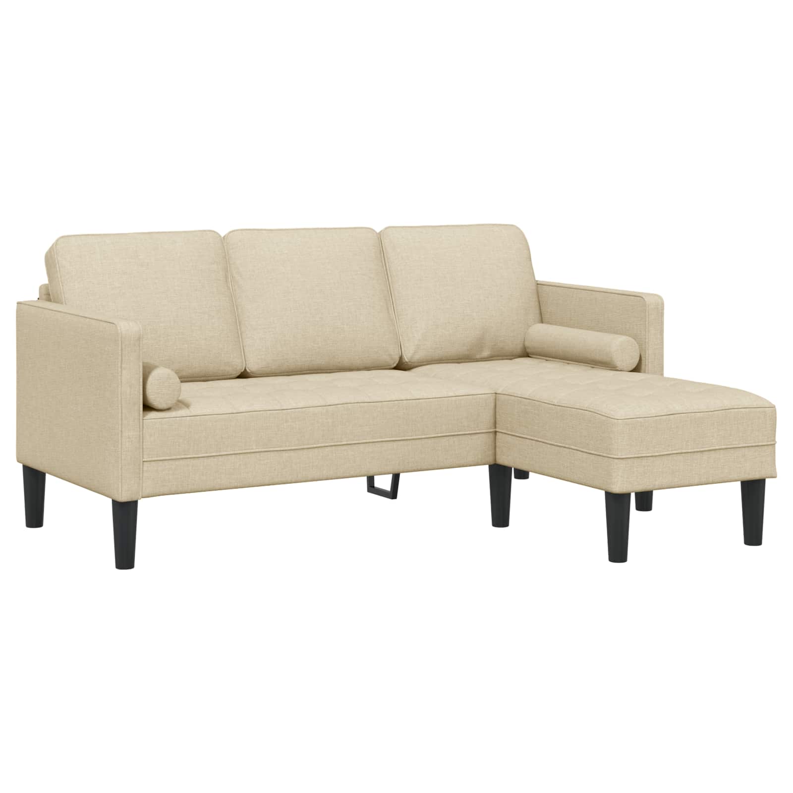 Sofa Set mit Kissen 2 pcs Creme Polyester