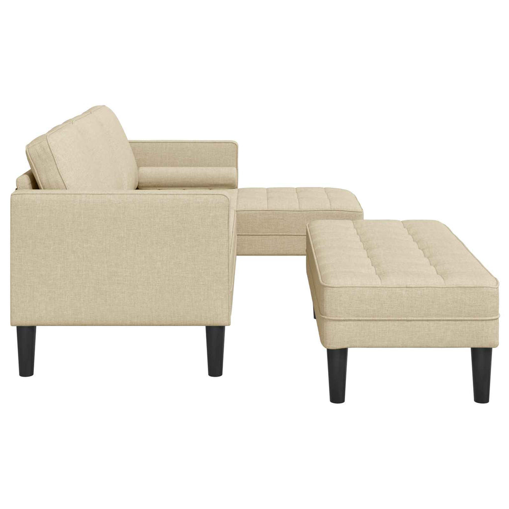 Sofa Set mit Kissen 2 pcs Creme Polyester