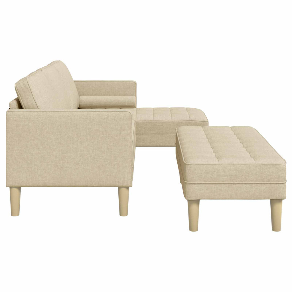 Sofa Set mit Kissen 2 pcs Creme Polyester