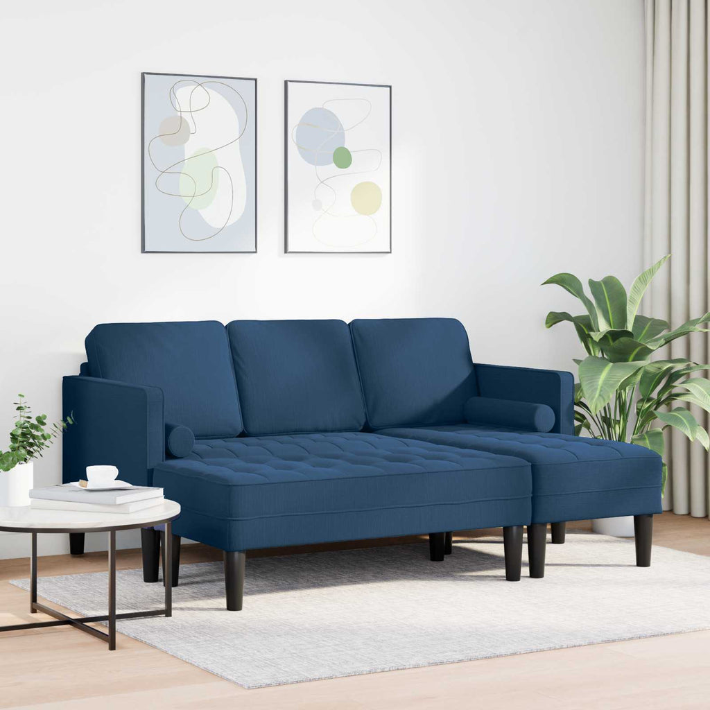 Sofa Set mit Kissen 2 pcs Blau Polyester