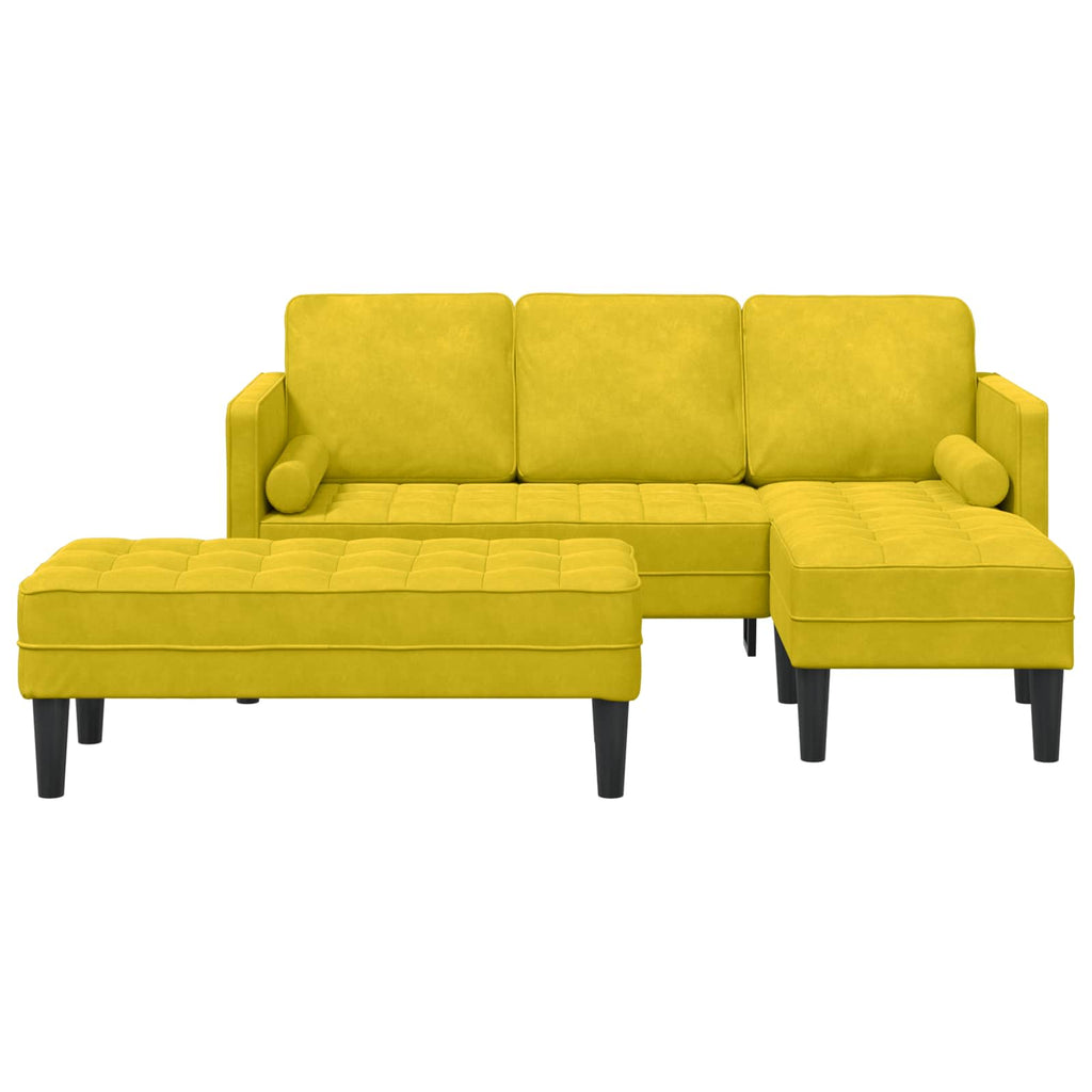 Sofa Set mit Kissen 2 pcs Gelb Polyester