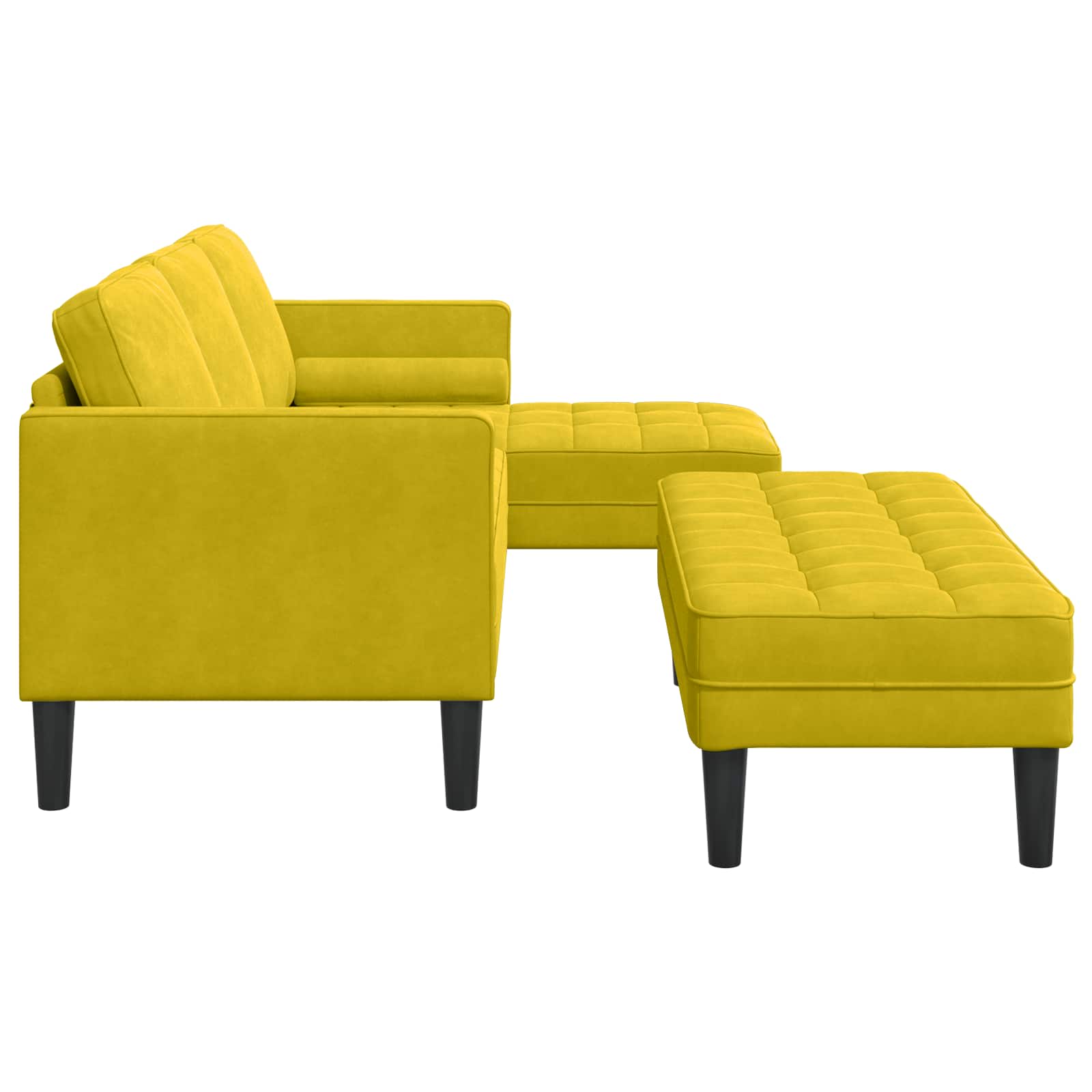 Sofa Set mit Kissen 2 pcs Gelb Polyester