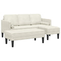Sofa Set mit Kissen 2 pcs Creme Polyester