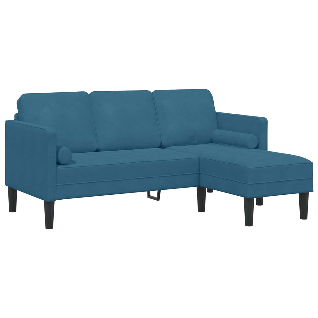 Sofa Set mit Kissen 2 pcs Blau Polyester