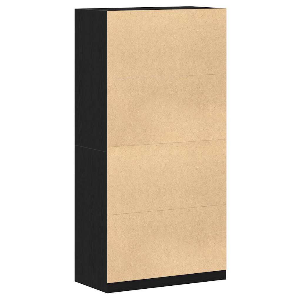 Kleiderschrank mit Regal Schwarz Eichen-Optik 100 x 50 x 200 cm