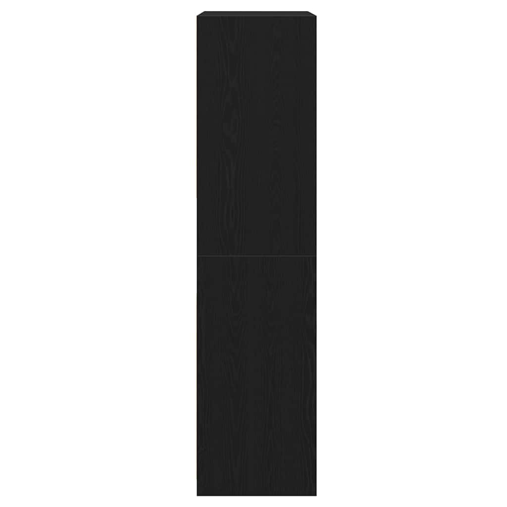 Kleiderschrank mit Regal Schwarz Eichen-Optik 50 x 50 x 200 cm