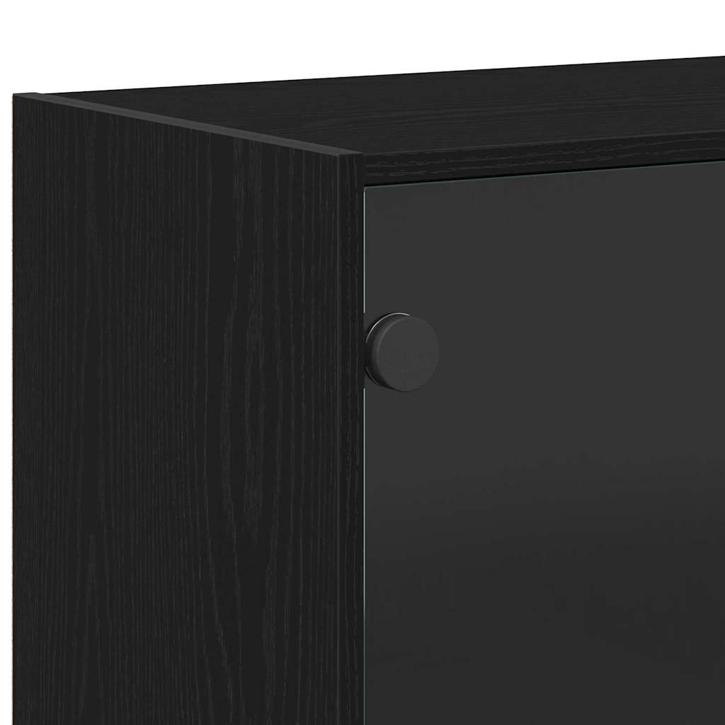 Sideboard Schwarz Eichen-Optik 100 x 37 x 75,5 cm
