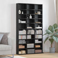 CD Regal Schwarz Eichen-Optik 101 x 23 x 177,5 cm Holzwerkstoff