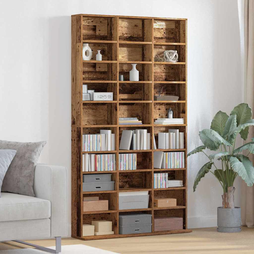 CD Regal mit Regal Altholz 101 x 23 x 177,5 cm Holzwerkstoff