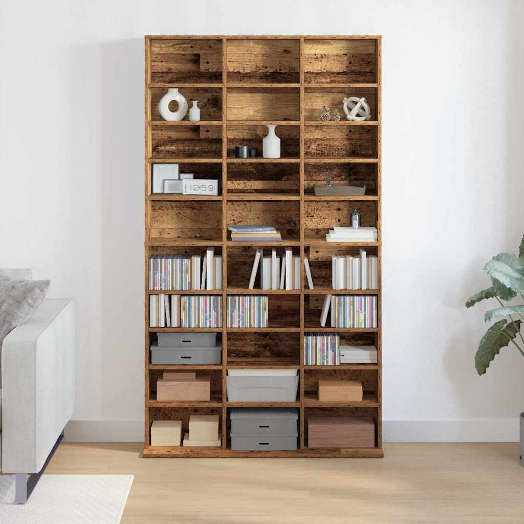 CD Regal mit Regal Altholz 101 x 23 x 177,5 cm Holzwerkstoff