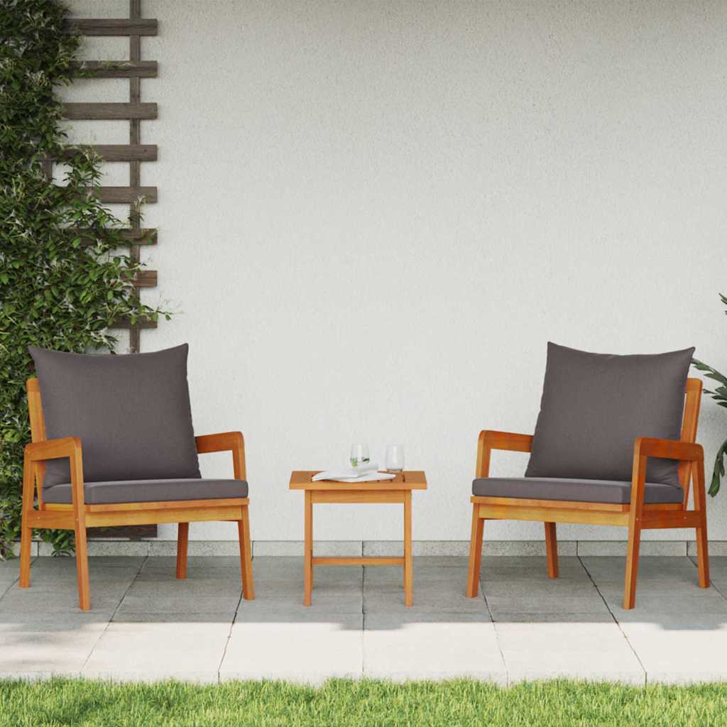 Gartenstuhl mit Kissen 2 Stück Öl-Natur 65 x 59,5 x 72 cm