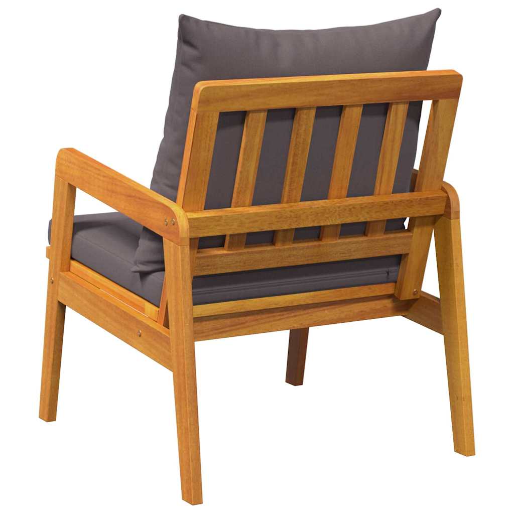 Gartenstuhl mit Kissen 2 Stück Öl-Natur 65 x 59,5 x 72 cm