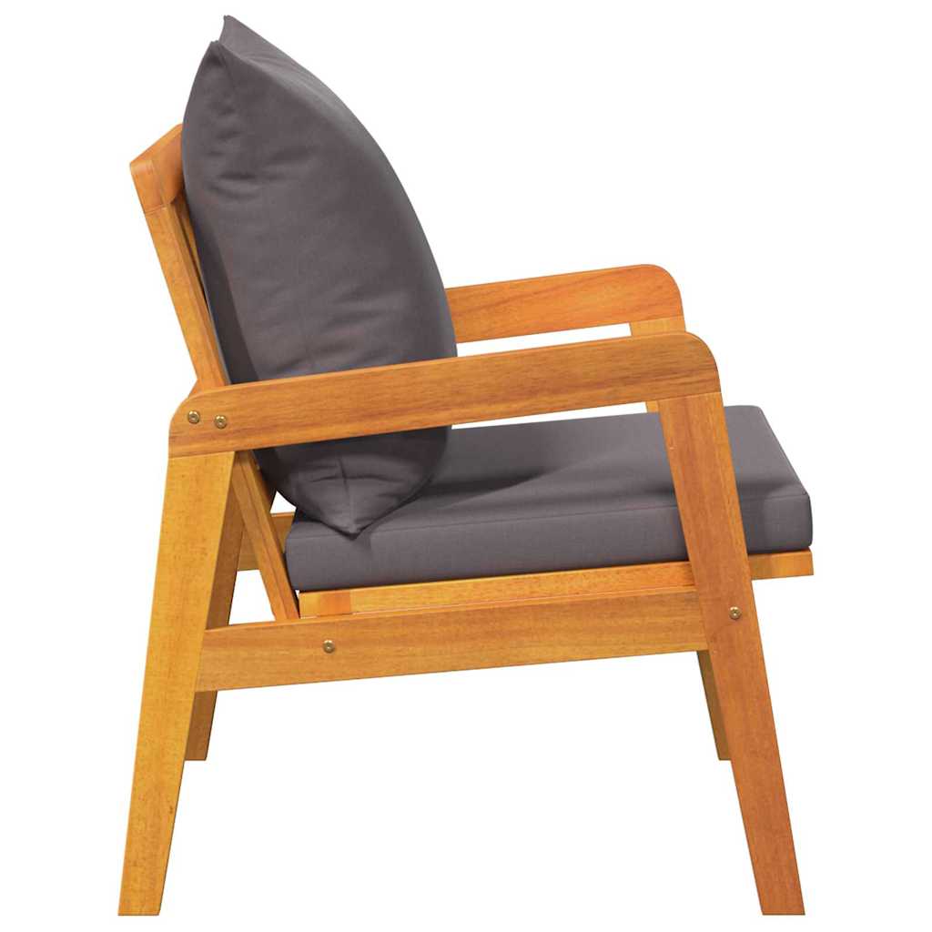 Gartenstuhl mit Kissen 2 Stück Öl-Natur 65 x 59,5 x 72 cm