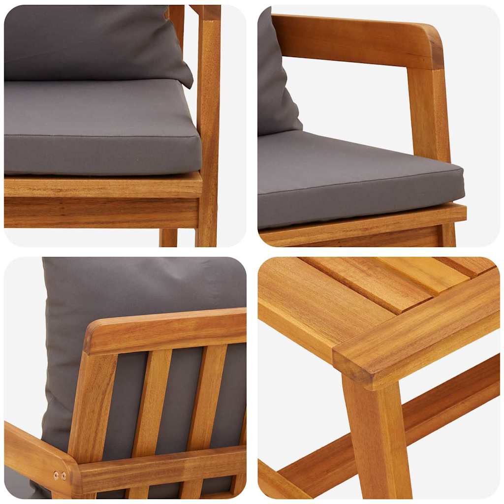 Bistrogarnitur mit Kissen 2 pcs Öl-Natur Massivholz Akazie
