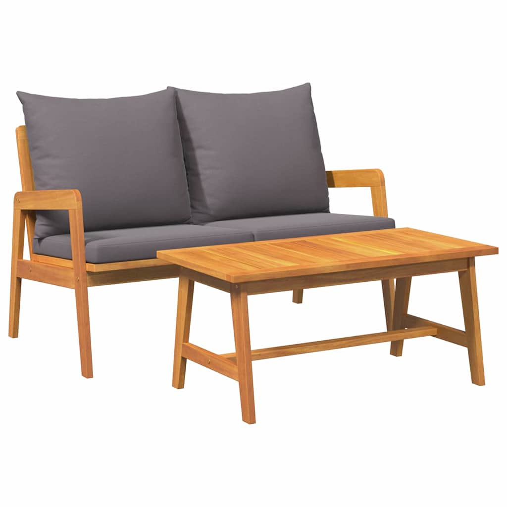 Bistrogarnitur mit Kissen 2 pcs Öl-Natur Massivholz Akazie