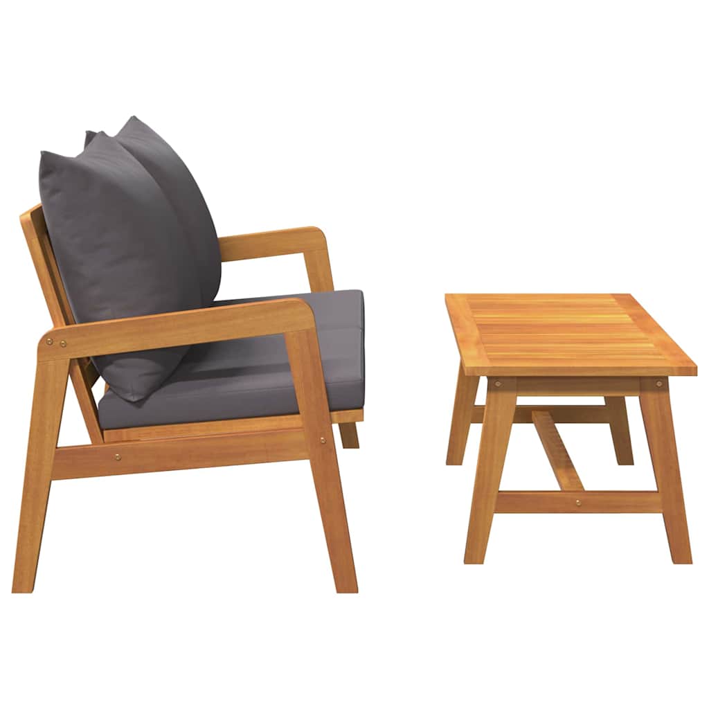 Bistrogarnitur mit Kissen 2 pcs Öl-Natur Massivholz Akazie