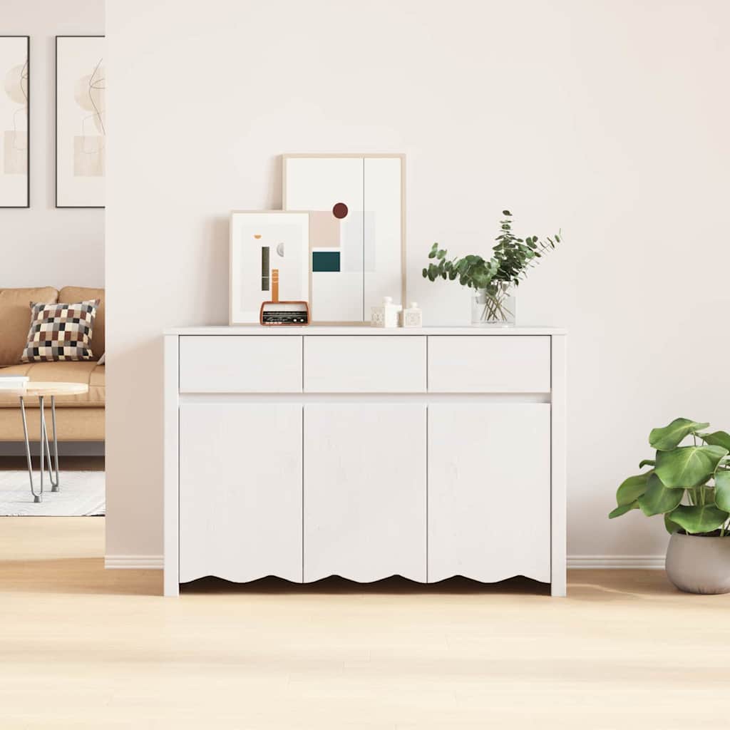 Sideboard Drammen Weiß 114 x 43 x 75,5 cm Massivholz Kiefer