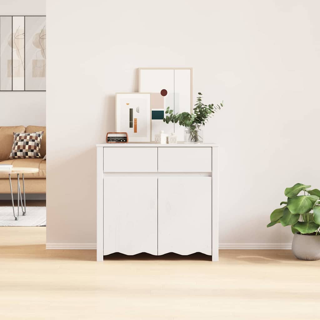 Sideboard Drammen Weiß 79 x 43 x 75,5 cm Massivholz Kiefer