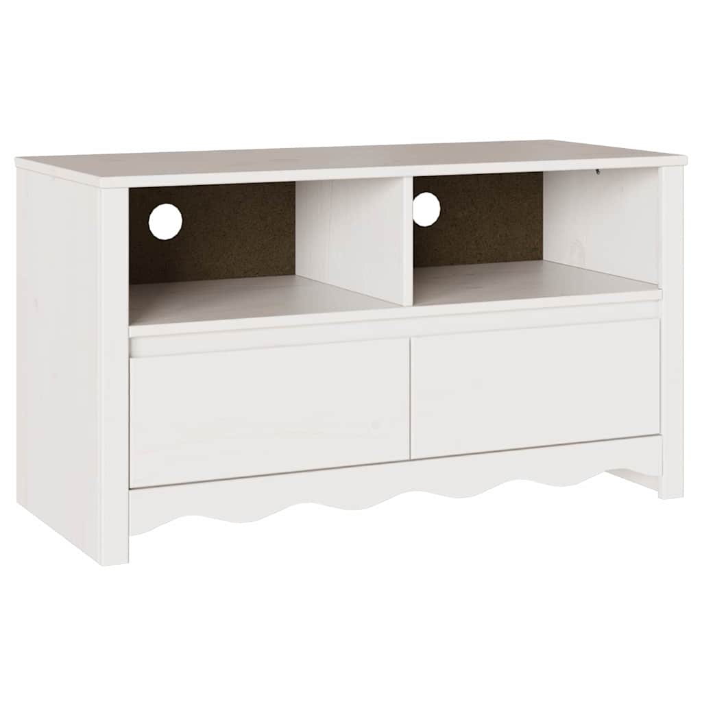 TV-Schränk Drammen Weiß 99 x 43 x 55 cm Massivholz Kiefer