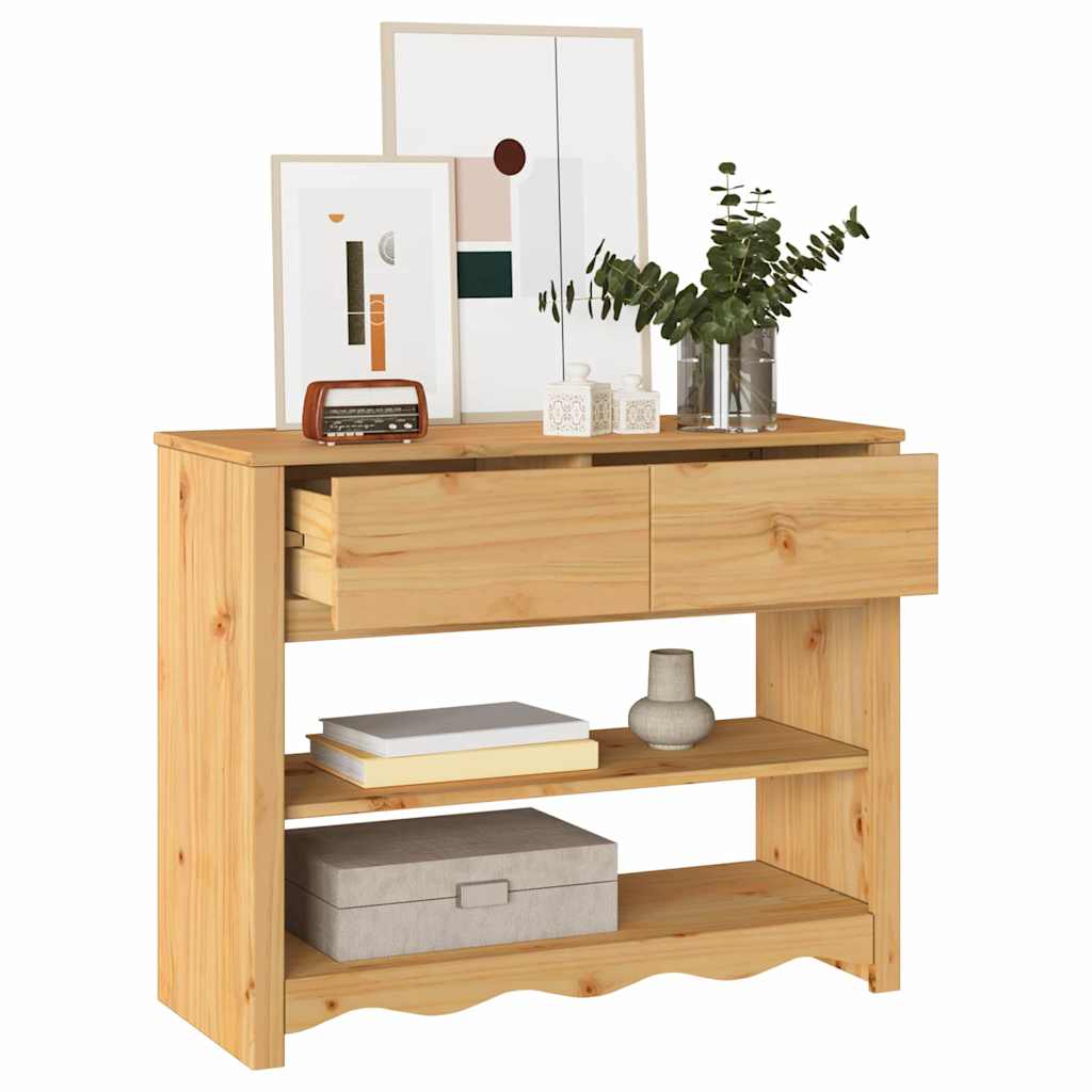Konsolentisch mit Schubladen Drammen Eiche 89,5 x 37 x 73 cm