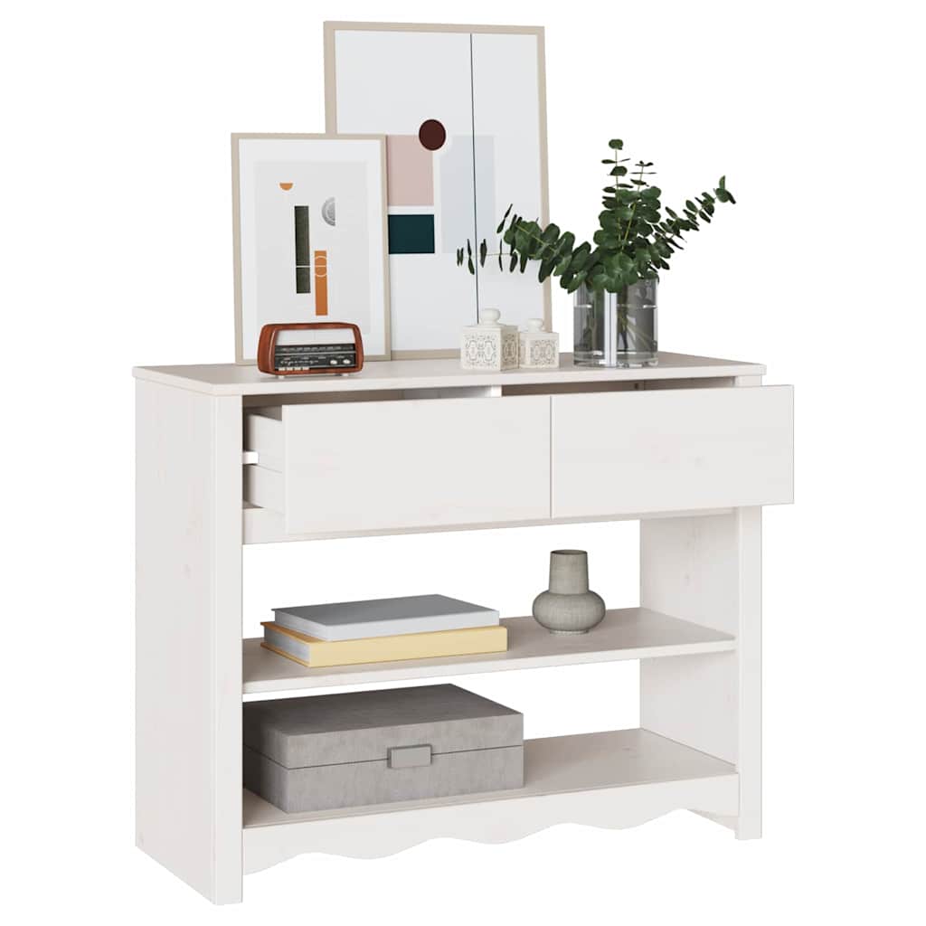 Konsolentisch mit Schubladen Drammen Weiß 89,5 x 37 x 73 cm