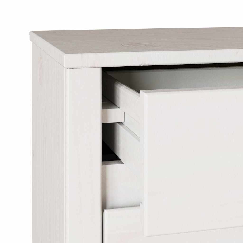 Couchtisch Drammen Weiß 45 x 35 x 56 cm Massives Kiefernholz