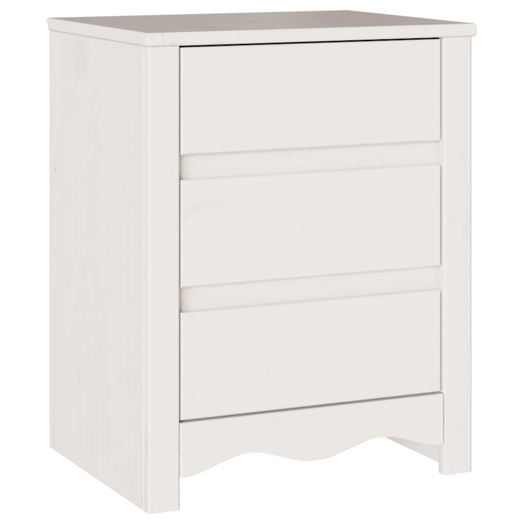 Couchtisch Drammen Weiß 45 x 35 x 56 cm Massives Kiefernholz