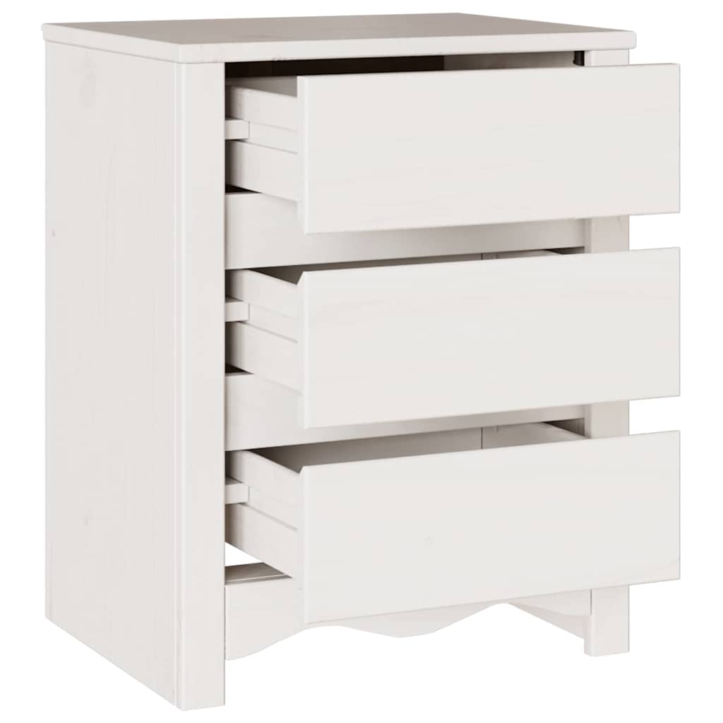 Couchtisch Drammen Weiß 45 x 35 x 56 cm Massives Kiefernholz