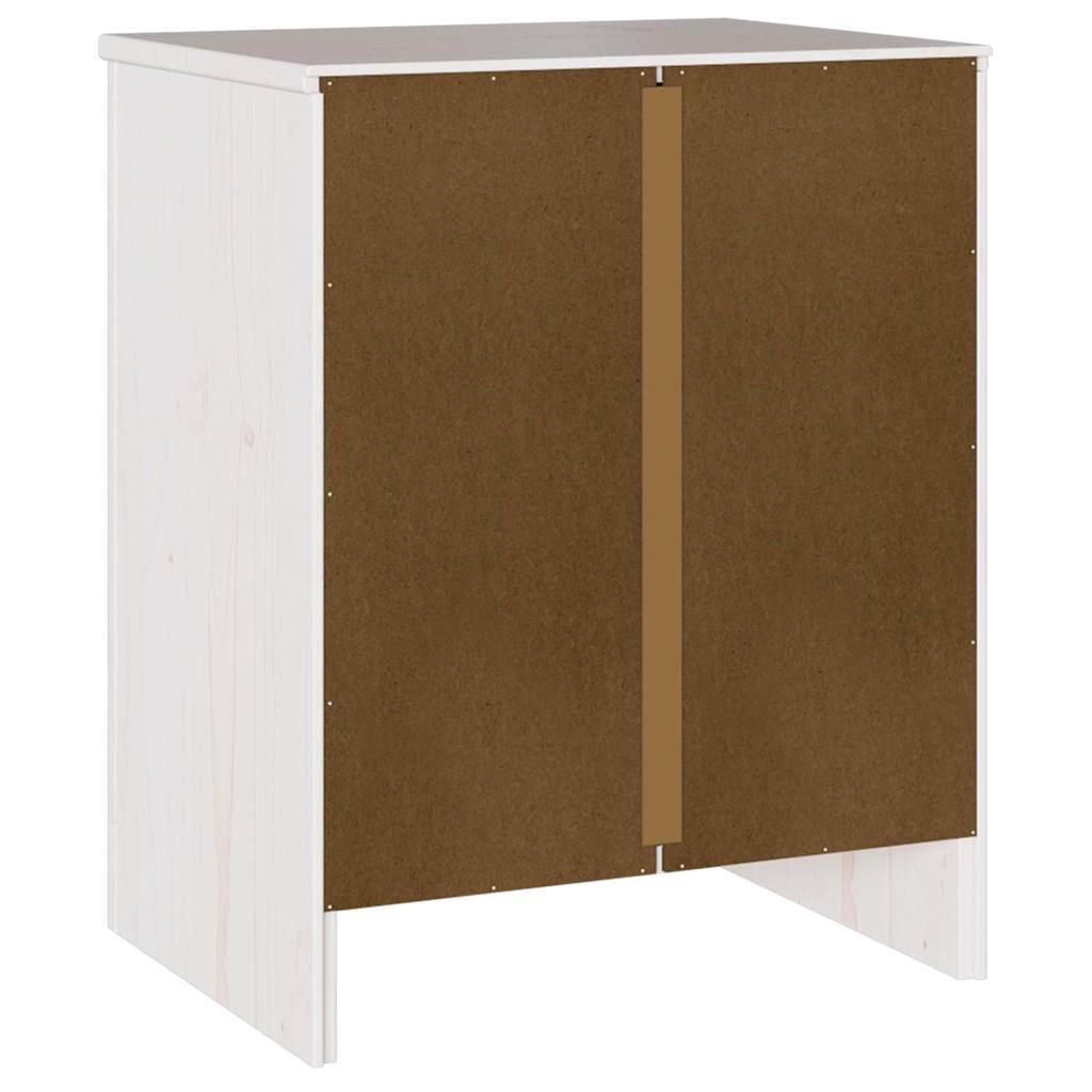 Couchtisch Drammen Weiß 45 x 35 x 56 cm Massives Kiefernholz