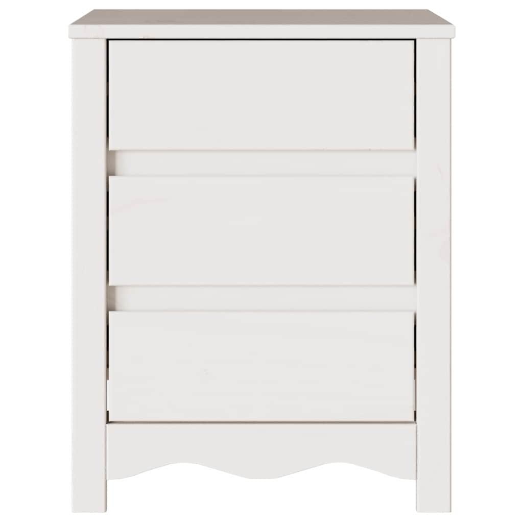 Couchtisch Drammen Weiß 45 x 35 x 56 cm Massives Kiefernholz