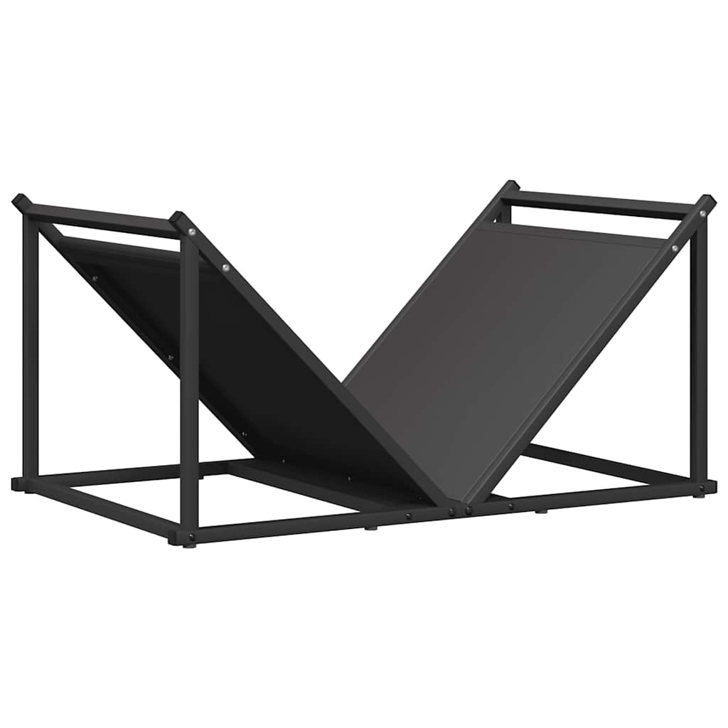 Brennholzregal Schwarz 70x43x34,5 cm Kaltgewalzter Stahl