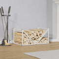 Brennholzregal Weiß 70x43x34,5 cm Kaltgewalzter Stahl