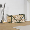 Brennholzregal Olivgrün 70x43x34,5 cm Kaltgewalzter Stahl