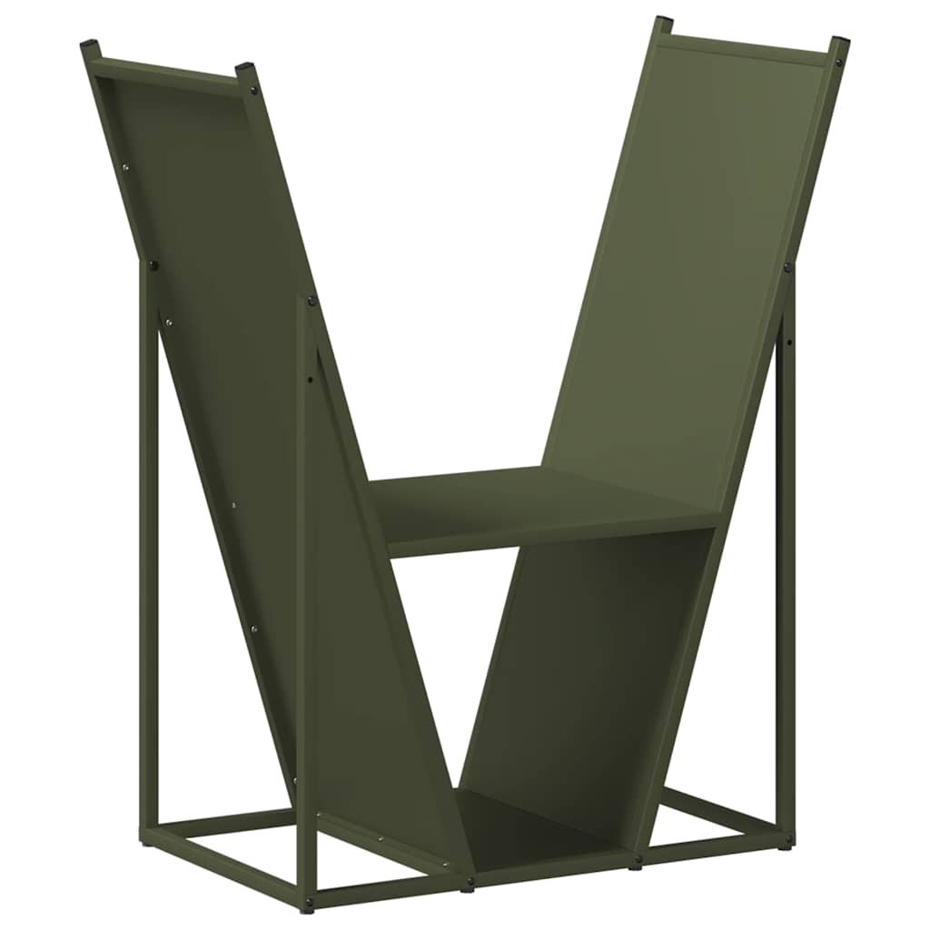 Brennholzregal Olivgrün 69,5x35x81 cm Kaltgewalzter Stahl