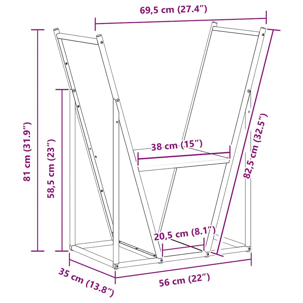 Brennholzregal Olivgrün 69,5x35x81 cm Kaltgewalzter Stahl