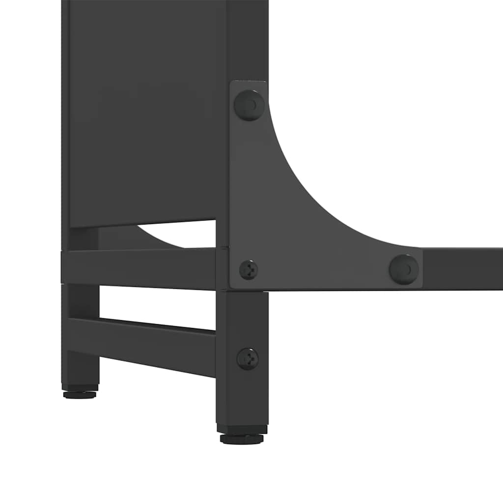 Brennholzregal Schwarz 60x28x65 cm Kaltgewalzter Stahl