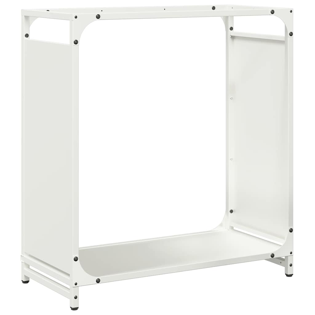 Brennholzregal Weiß 60x28x65 cm Kaltgewalzter Stahl